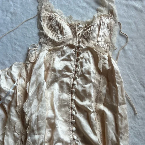 For Love & Lemons Liz Maxi Dress Cream - Picture 8 of 13